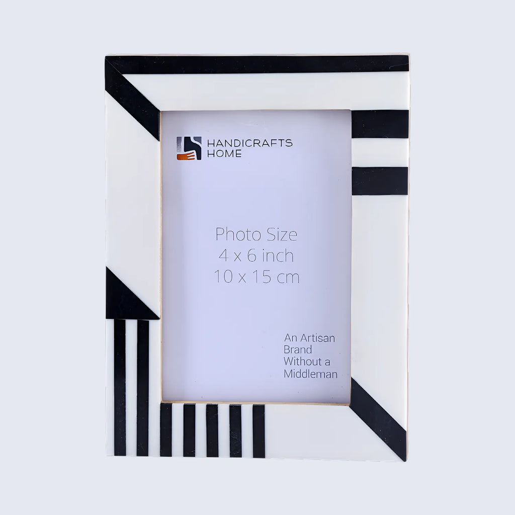 Picture Frames Silhouette Shaped Collection Bone Inlay Black White 4x6 5x7"