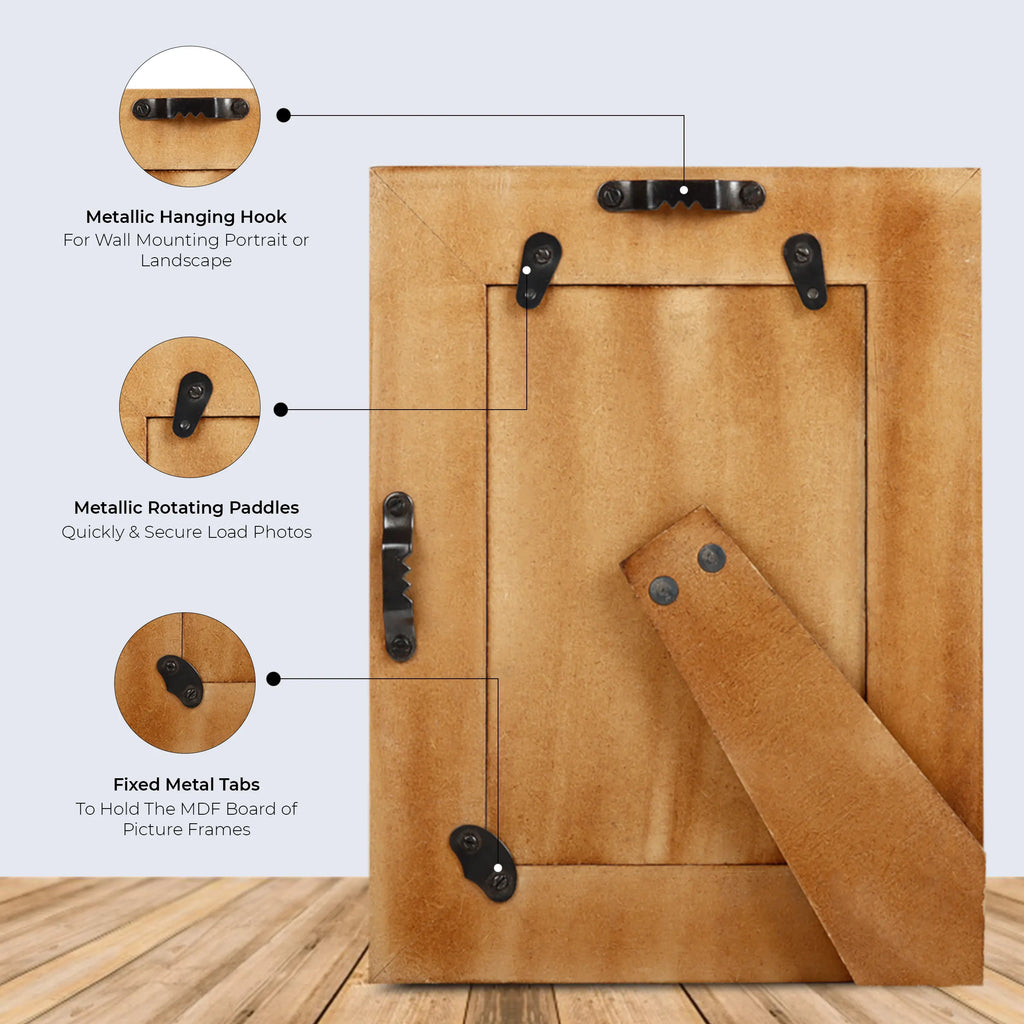 Picture Frames West Coast Sunset Collection Bone Inlay Brass Wood Brown White 4x6 5x7"