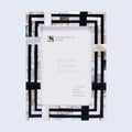 Picture Frames Pearlescent Motif Pattern Collection Mother of Pearl Resin Inlay Black 3 Sizes