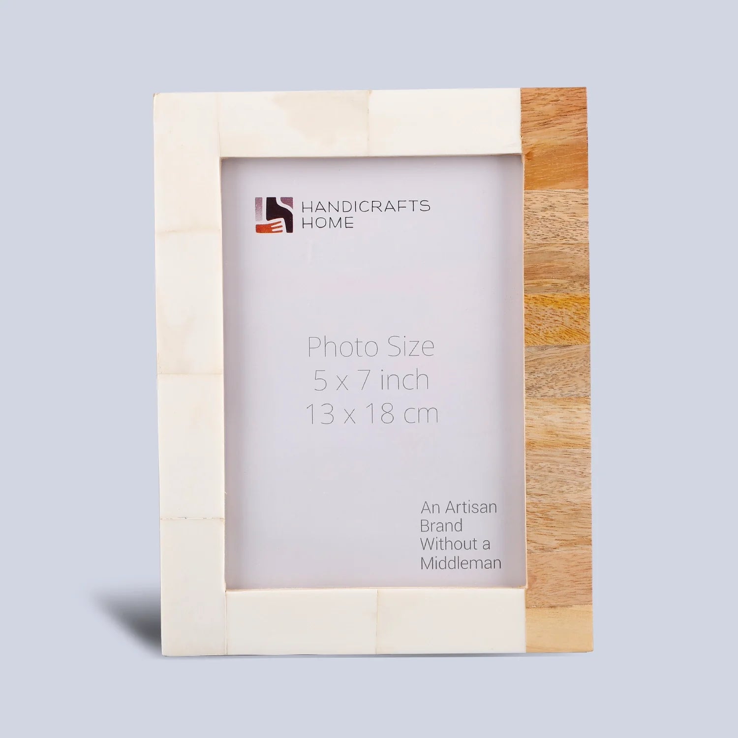 Picture Frame Coastal Classic Collection Bone Inlay & Wood White & Brown – 4x6 & 5x7"