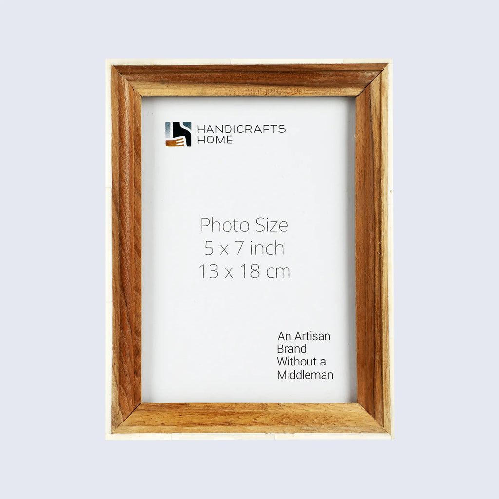 Picture Frame Fairground Exhibit Collection Bone Inlay & Wood Natural – 4x6 & 5x7"
