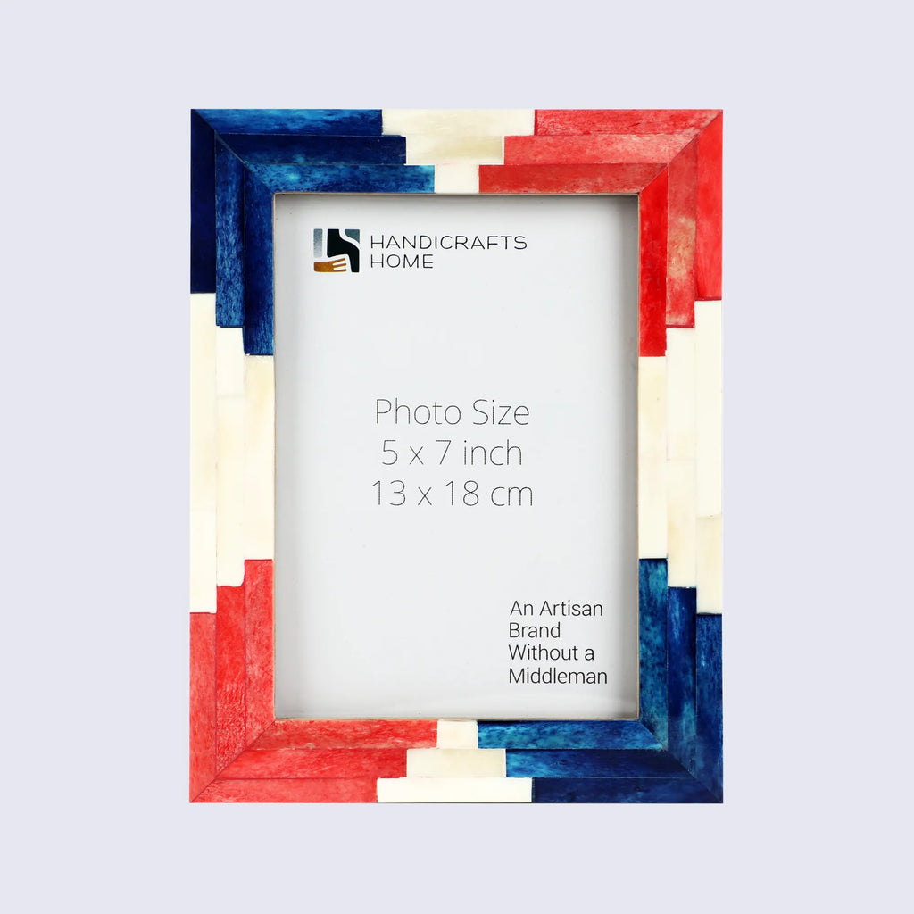 Picture Frame Apache Ceremony Collection Bone Inlay Multi-Color – 4x6 & 5x7"