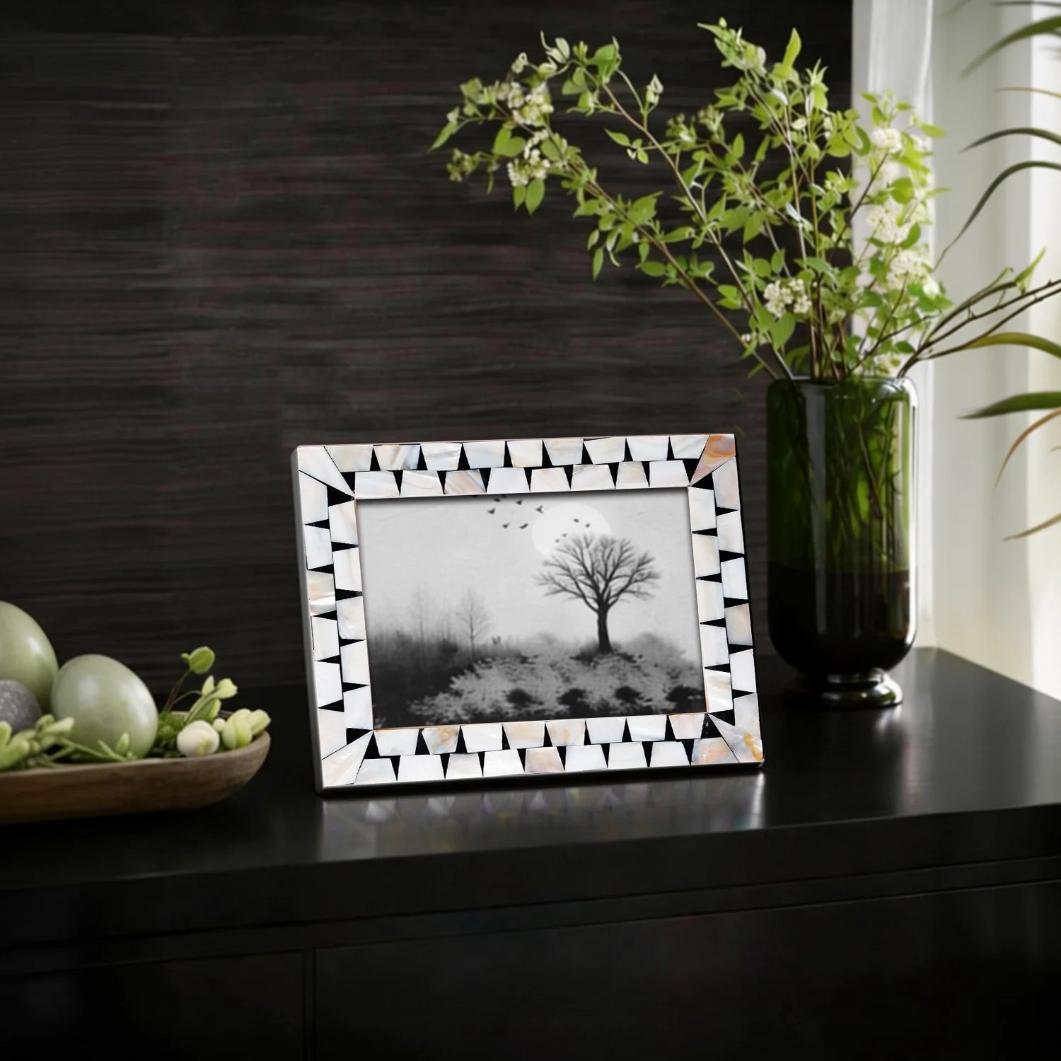 Picture Frames Pearlescent Flash Collection Mother of Pearl Resin White 3 Sizes