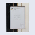 Black White Resin Brass Inlay Picture Frame Tabletop 4x6 5x7