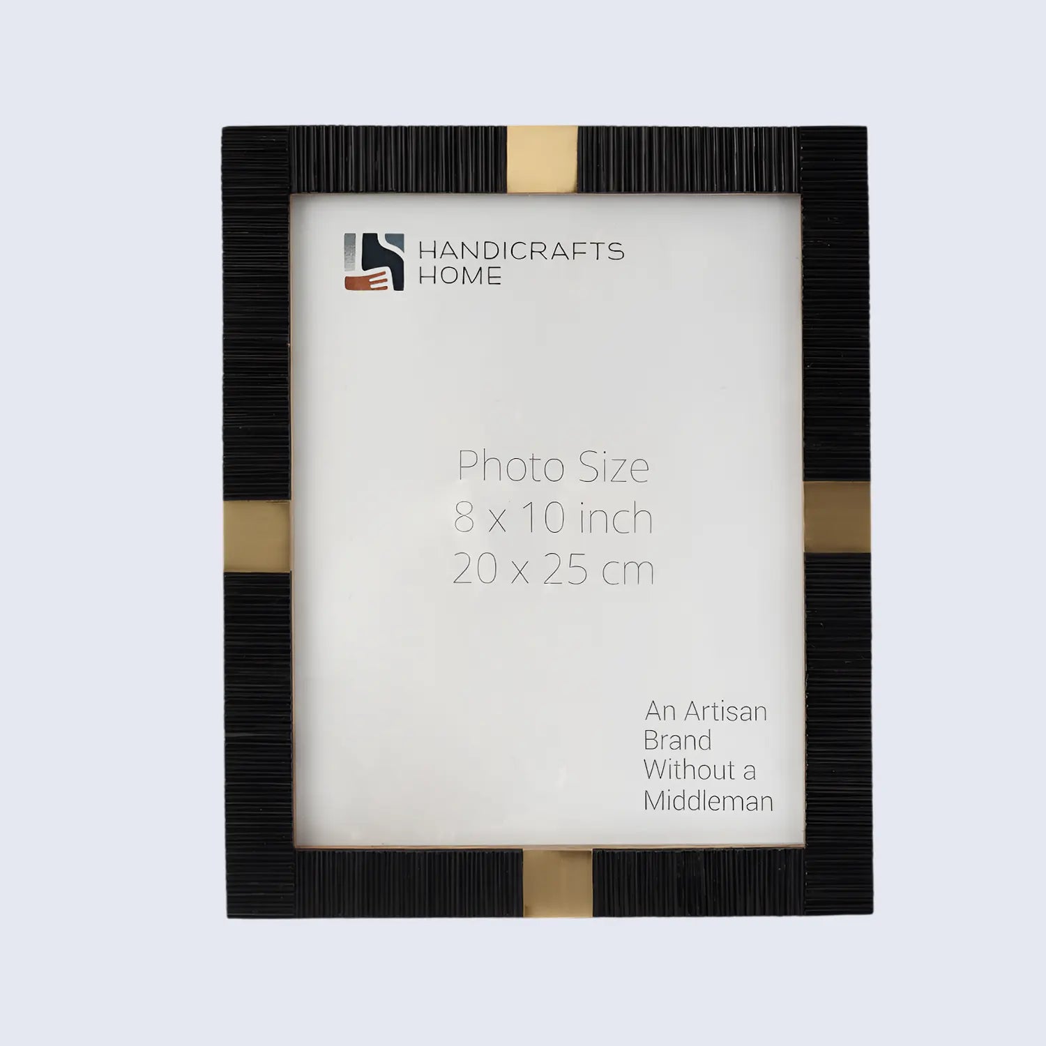 Picture Frame Deco Accent Collection Resin & Brass Inlay Black– 3 Sizes