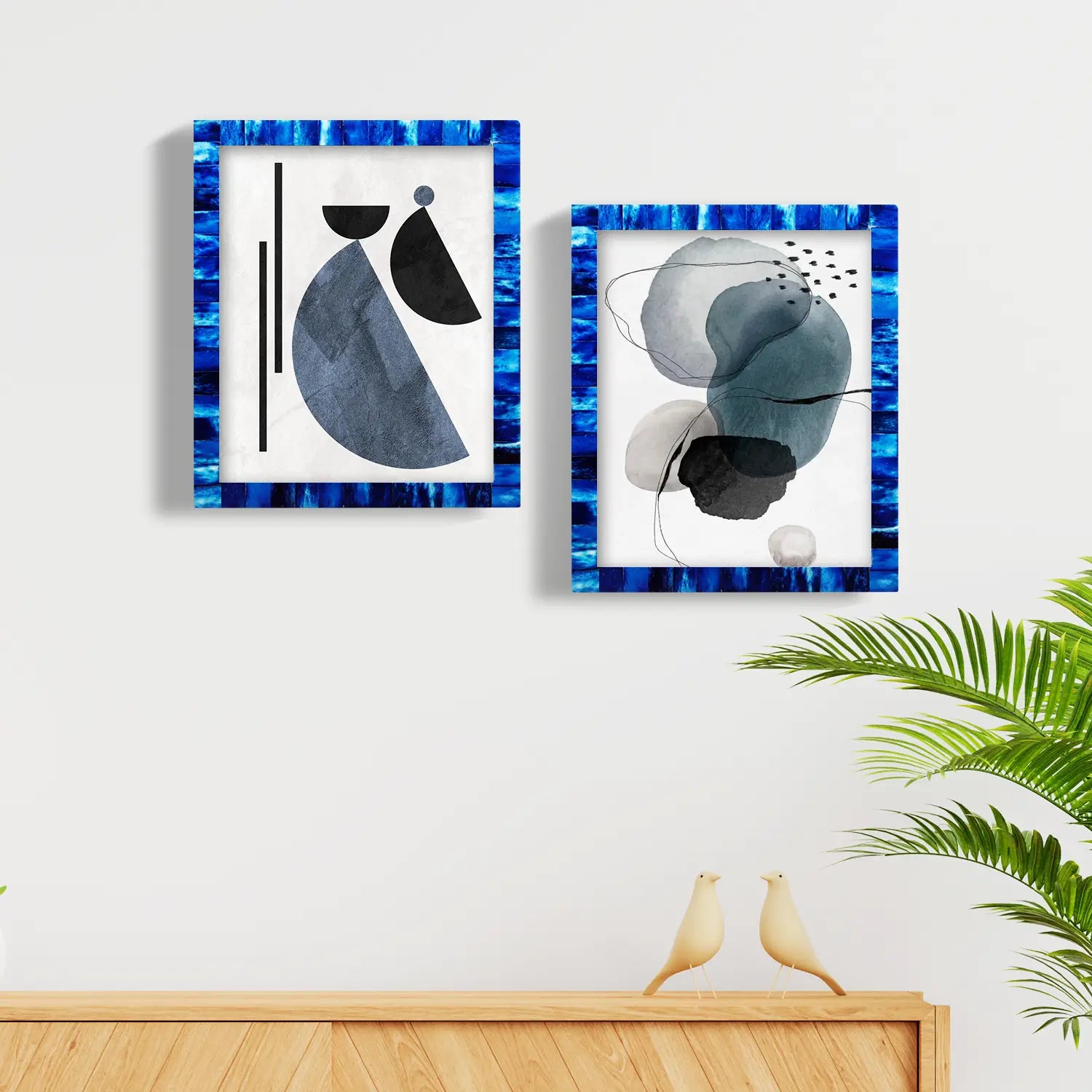Picture Frame Classic Pattern Collection Resin Inlay Blue Pack of 2 – 3 Sizes