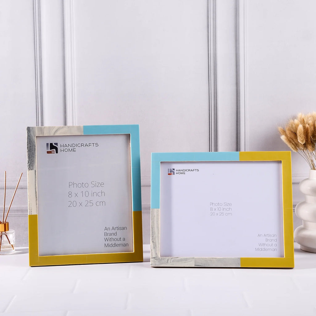 Picture Frame Mondrian Driftwood Collection Wood & Resin Inlay Multicolor– 3 Sizes (Pack of 2)