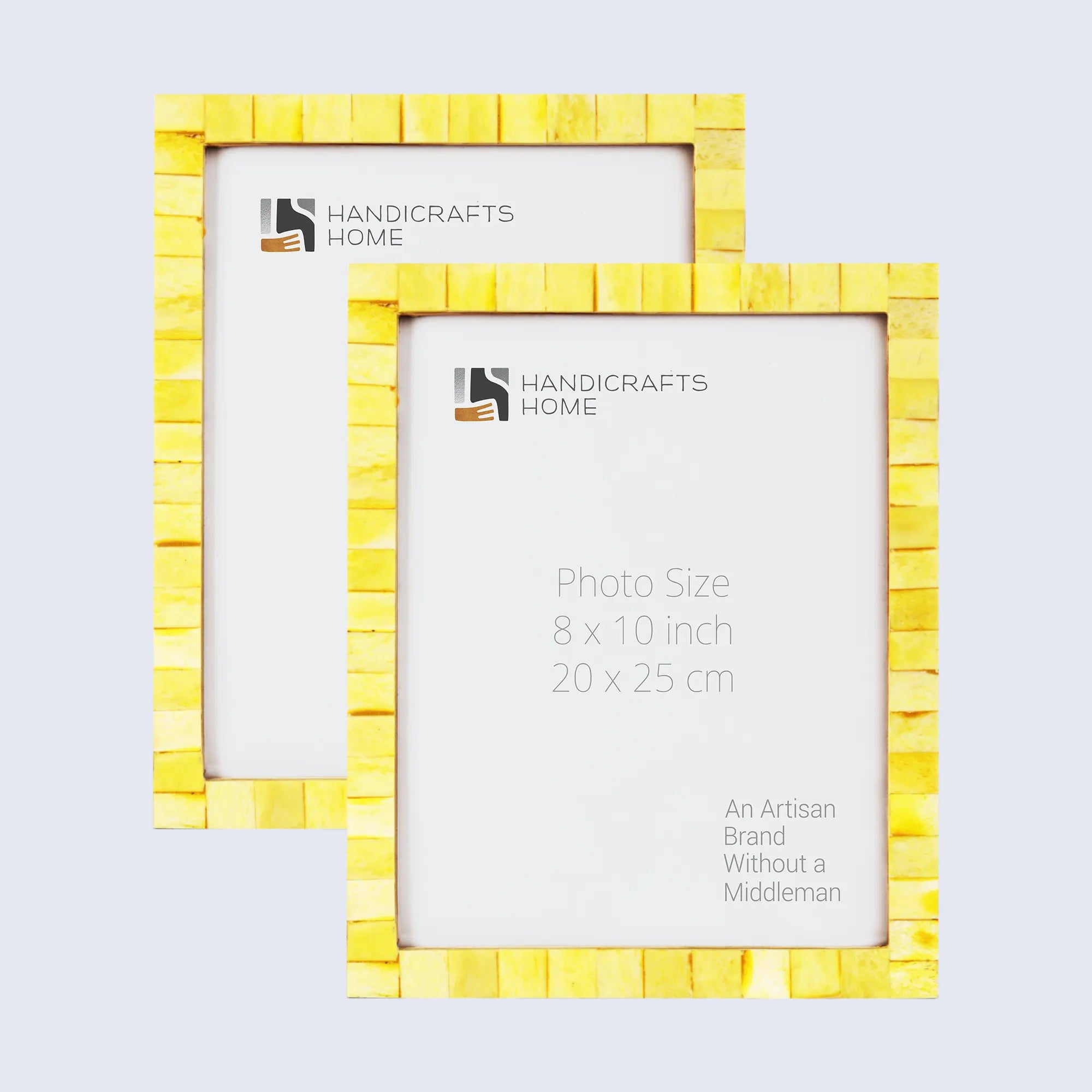 Picture Frame Classic Pattern Collection Bone Inlay Yellow Pack of 2 – 3 sizes