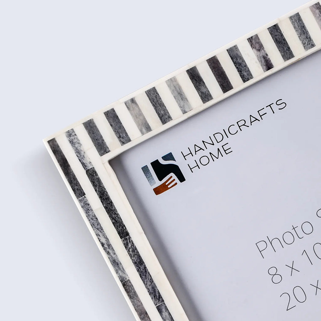 Picture Frames Kayala Saje Collection Bone Inlay, Grey-White, 4x6, 5x7 & 8x10