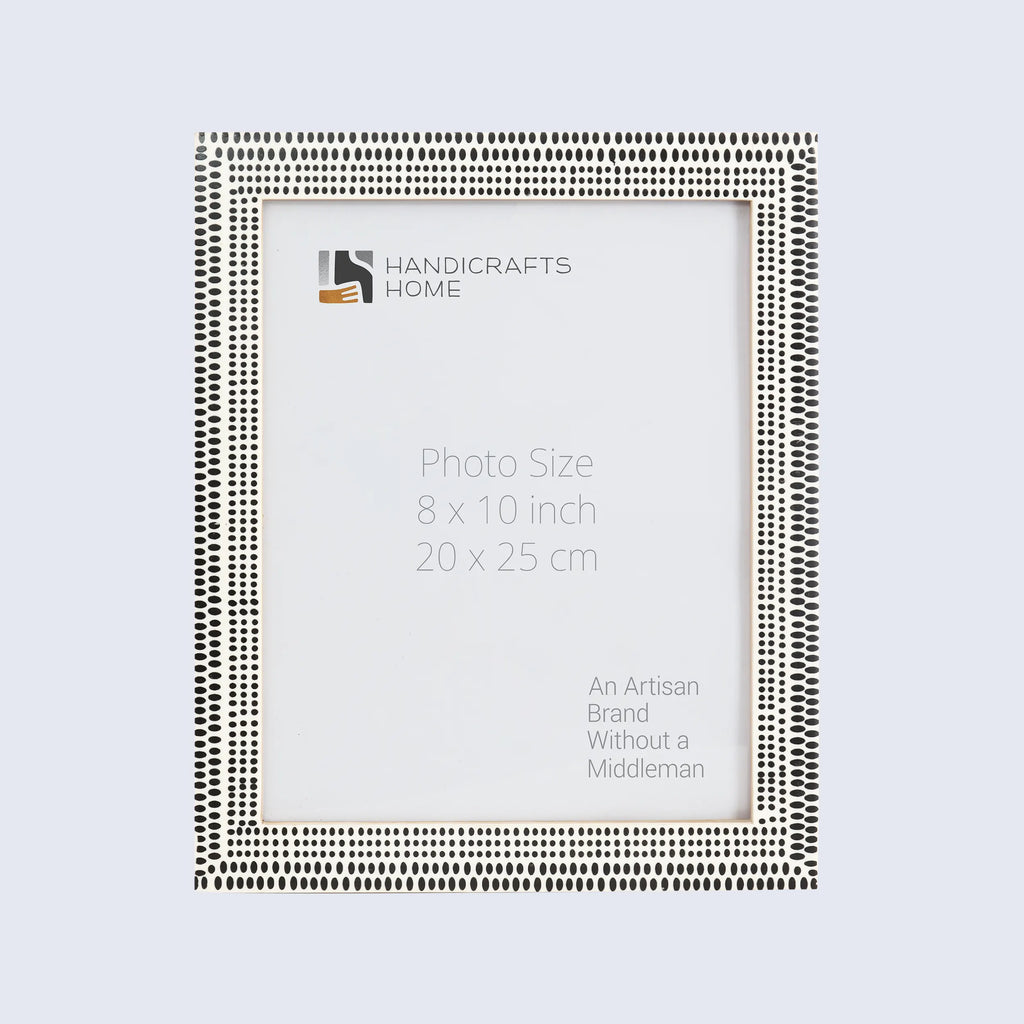 Picture Frames Rhythm Particles Collection Resin Inlay Black White 4x6 5x7 8x10"