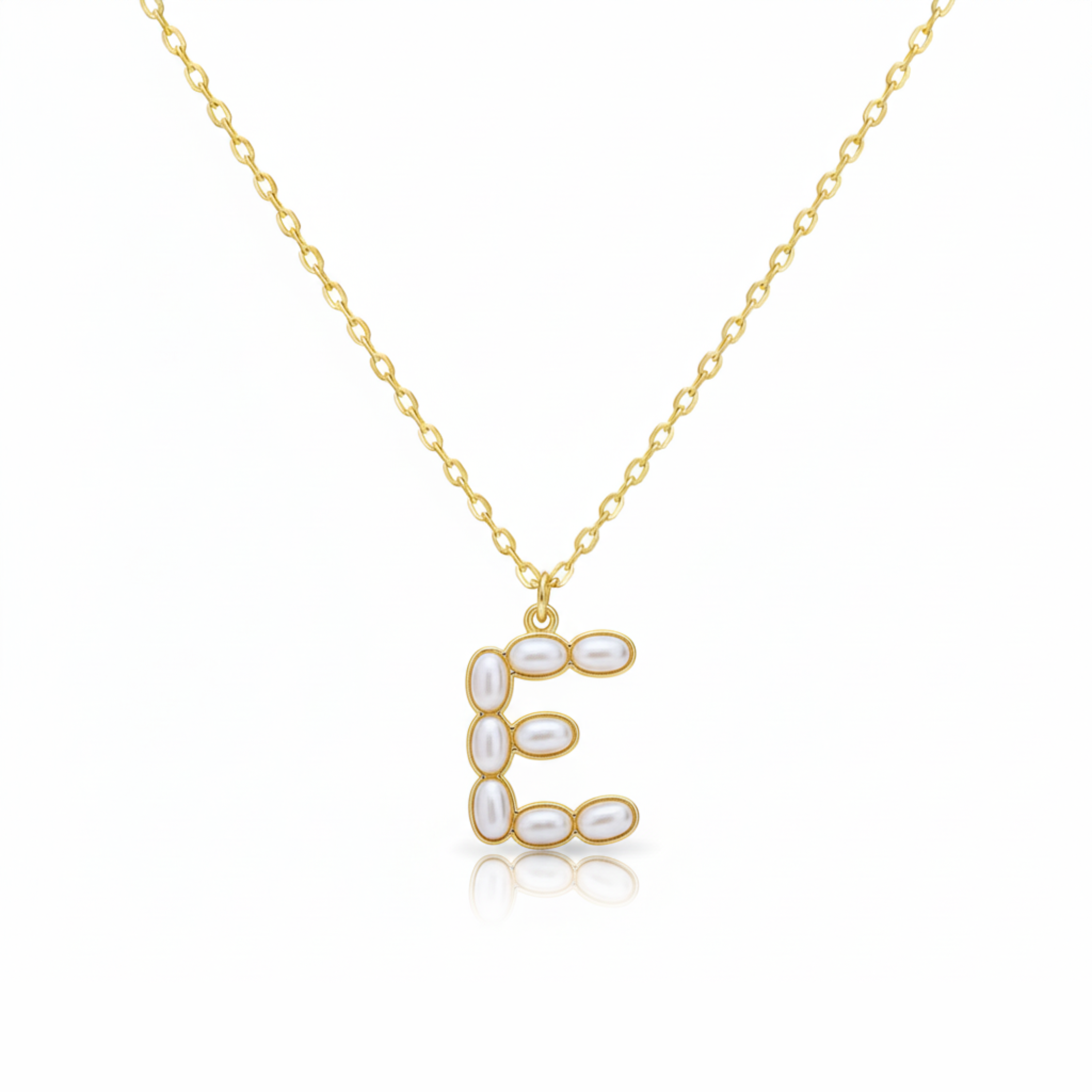 Pearl Mosaic Initial Pendant Necklace