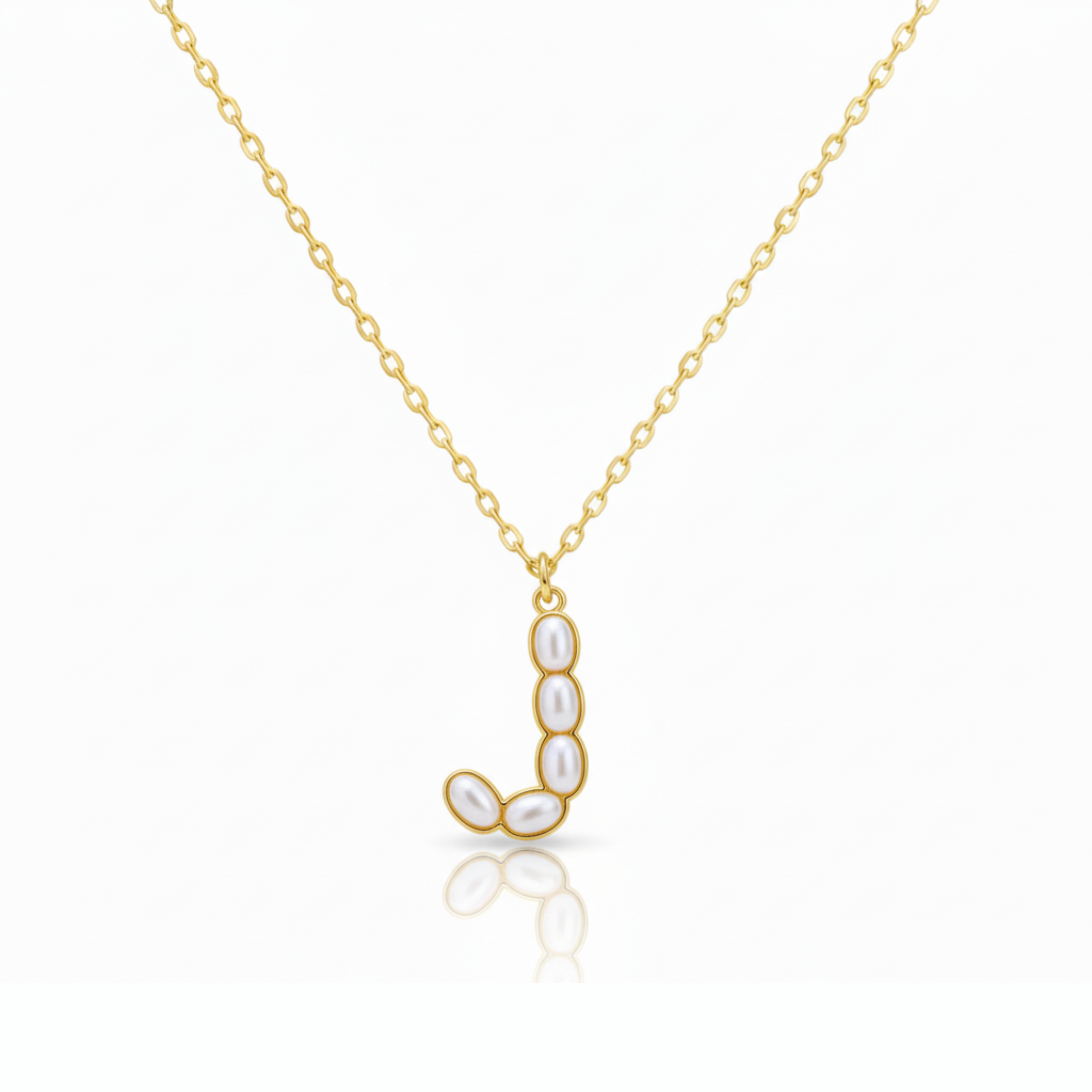 Pearl Mosaic Initial Pendant Necklace