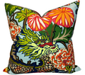 Chiang Mai Dragon Pillow Cover in Aquamarine, Indoor Outdoor Pillows, Schumacher Textiles