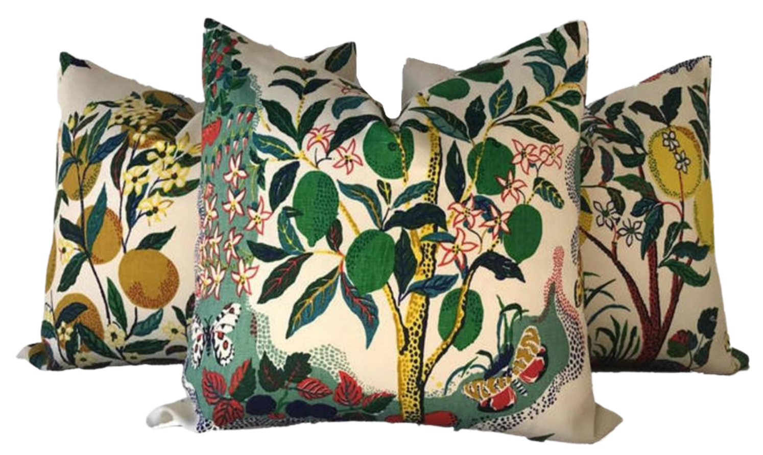 Citrus Garden Linen Pillow Cover, Schumacher Textiles