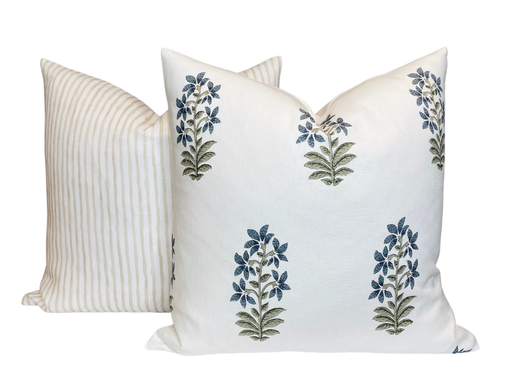 Udaipur Pillow Cover in Indigo, Peter Dunham Textiles