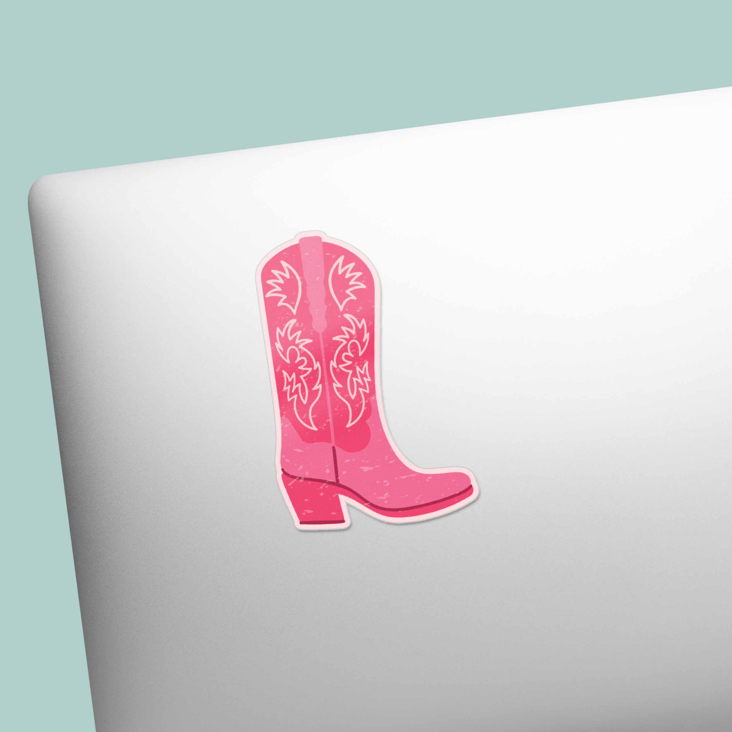 Pink Cowgirl Boots Sticker