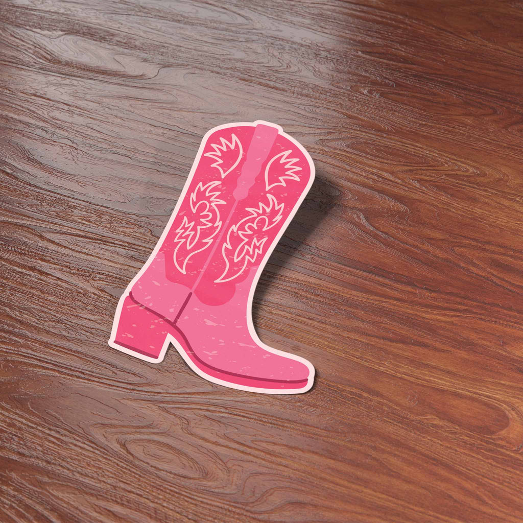 Pink Cowgirl Boots Sticker