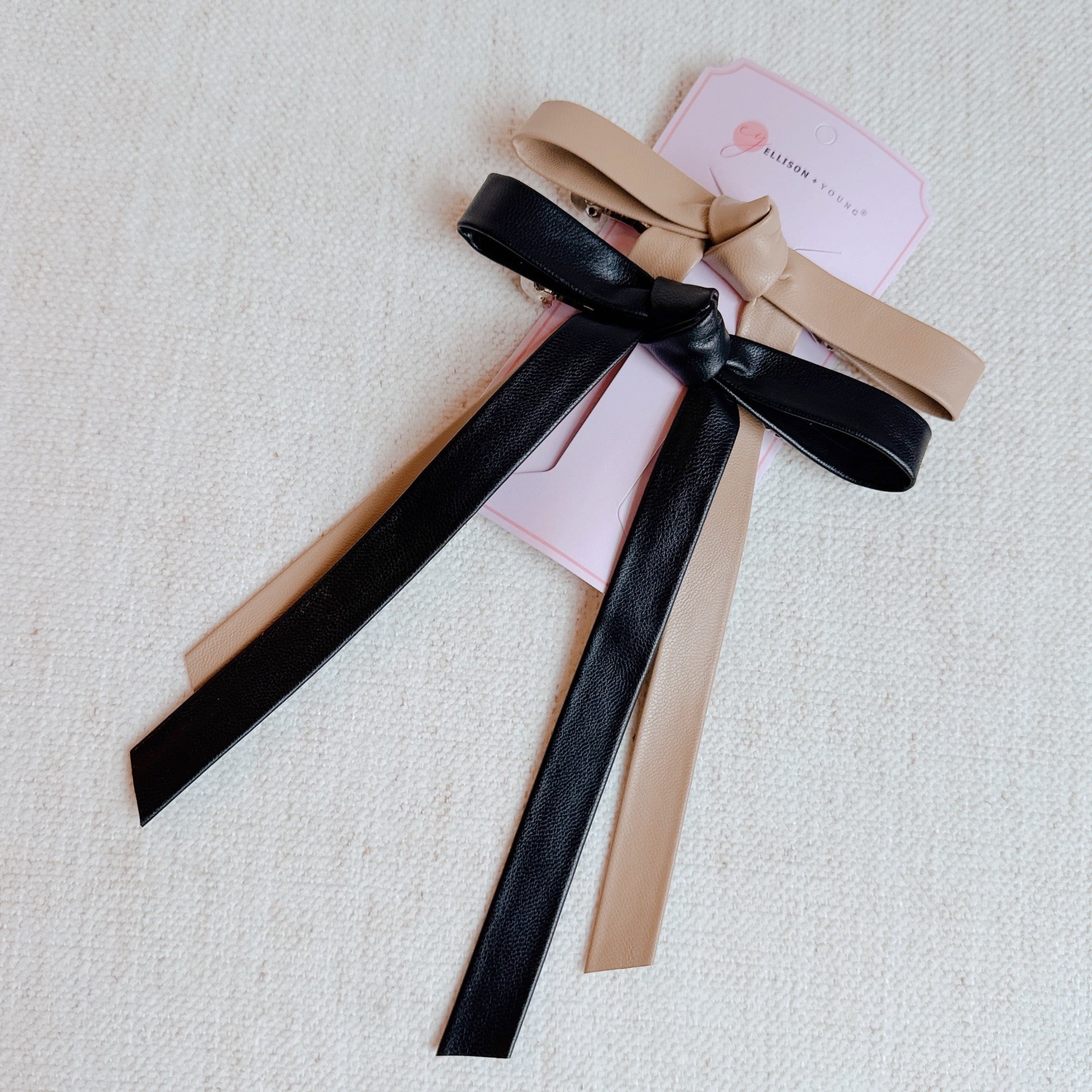 Preppy Structured Bow Hair Clip Set Of 2
