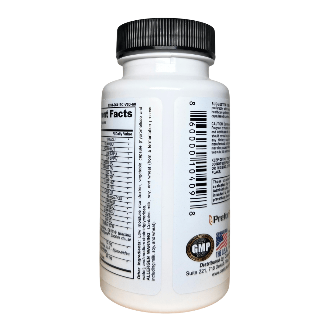 FODMAP Digestive Enzymes + Prebiotics + Probiotics + Postbiotics MD PhD Formulated Gut Friendly Low FODMAP