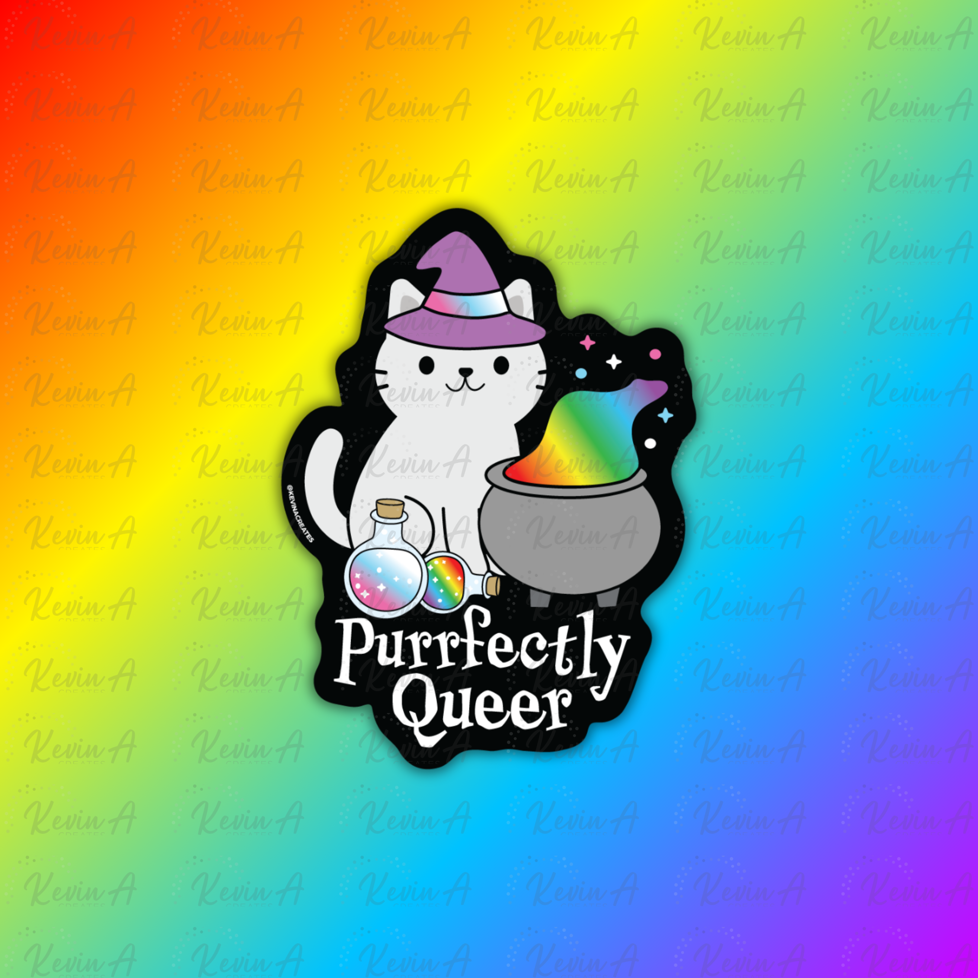 Purrfectly Queer Sticker