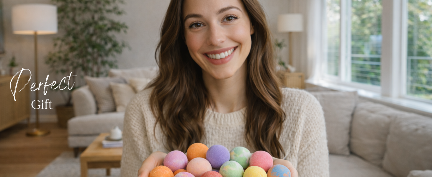 EvolutionUSA Refresh Bath Bombs for Women & Kids – 24 Lush Bath Bombs Mini Sized, Organic Bathbomb Set, Women & Kids Bath Fizz, Luxury Gift for Mother’s Day, Easter, Valentines, Birthday or Self Care