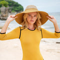The Riri Duo Jute Straw Hat In Nude & Golden Yellow