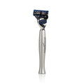 Titan Silver Brushed Aluminum Razor Handle for Fusion Cartridge