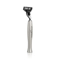 Titan Silver Brushed Aluminum Razor Handle for Mach3 Cartridge