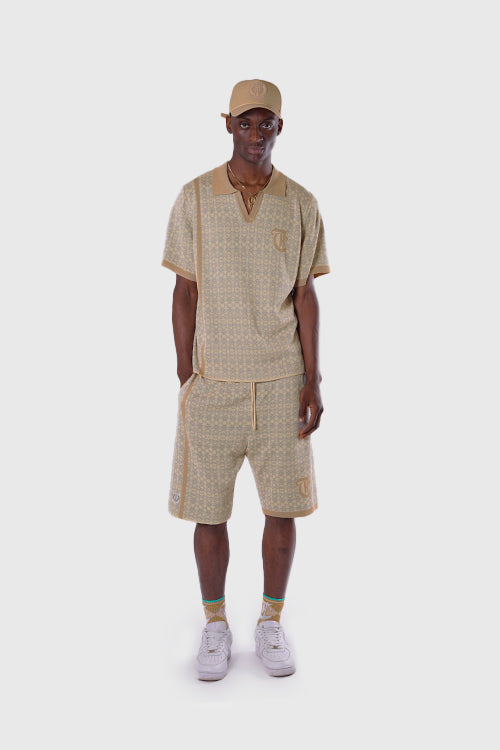 Racket Club Buttonless Crochet Polo