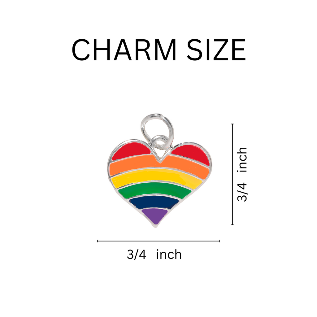 Rainbow Heart Hanging Earrings
