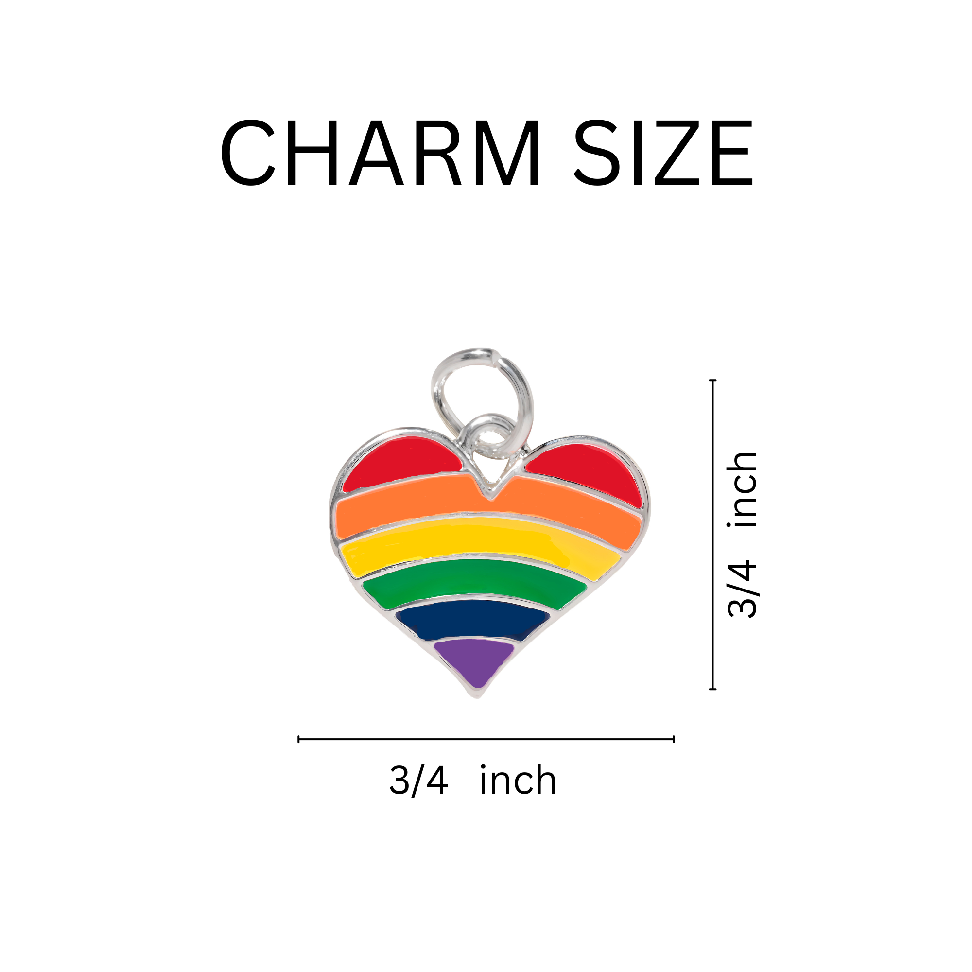 Rainbow Heart Hanging Earrings