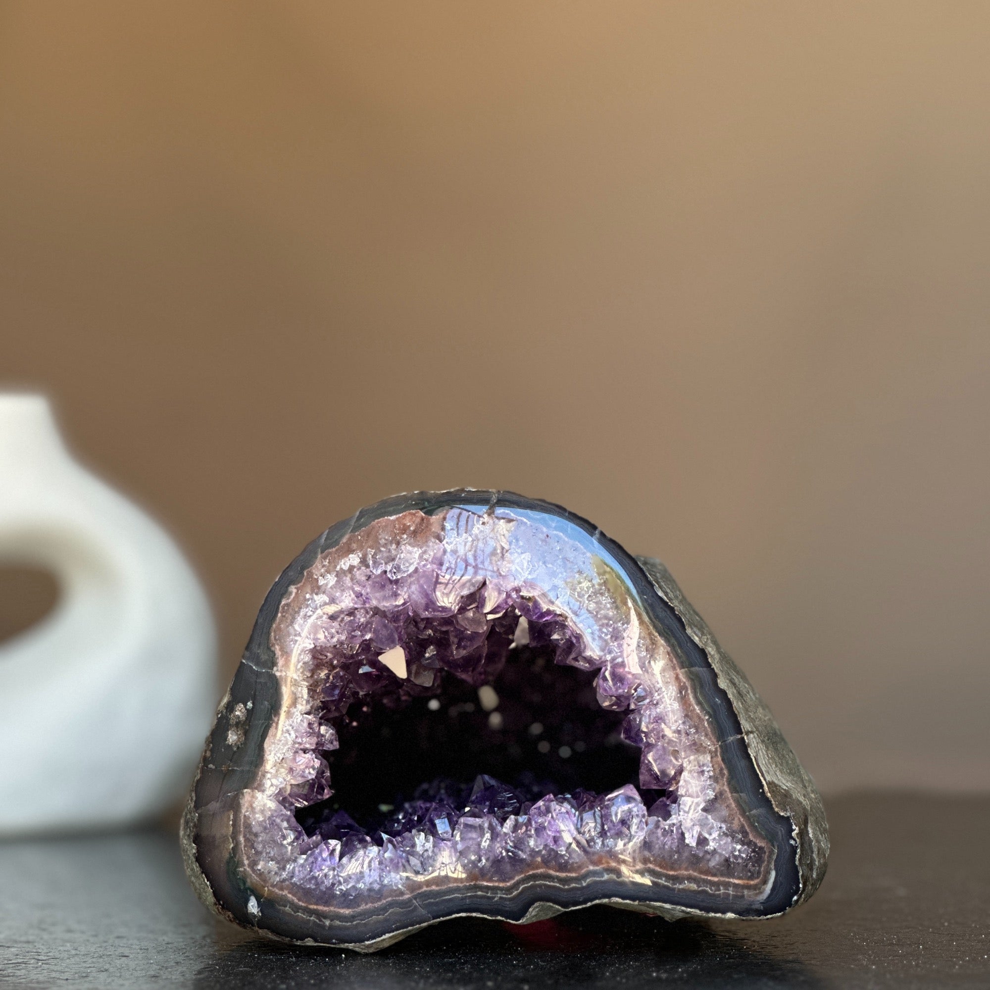 Rare Find Natural Amethyst Geode Centerpiece Bowl