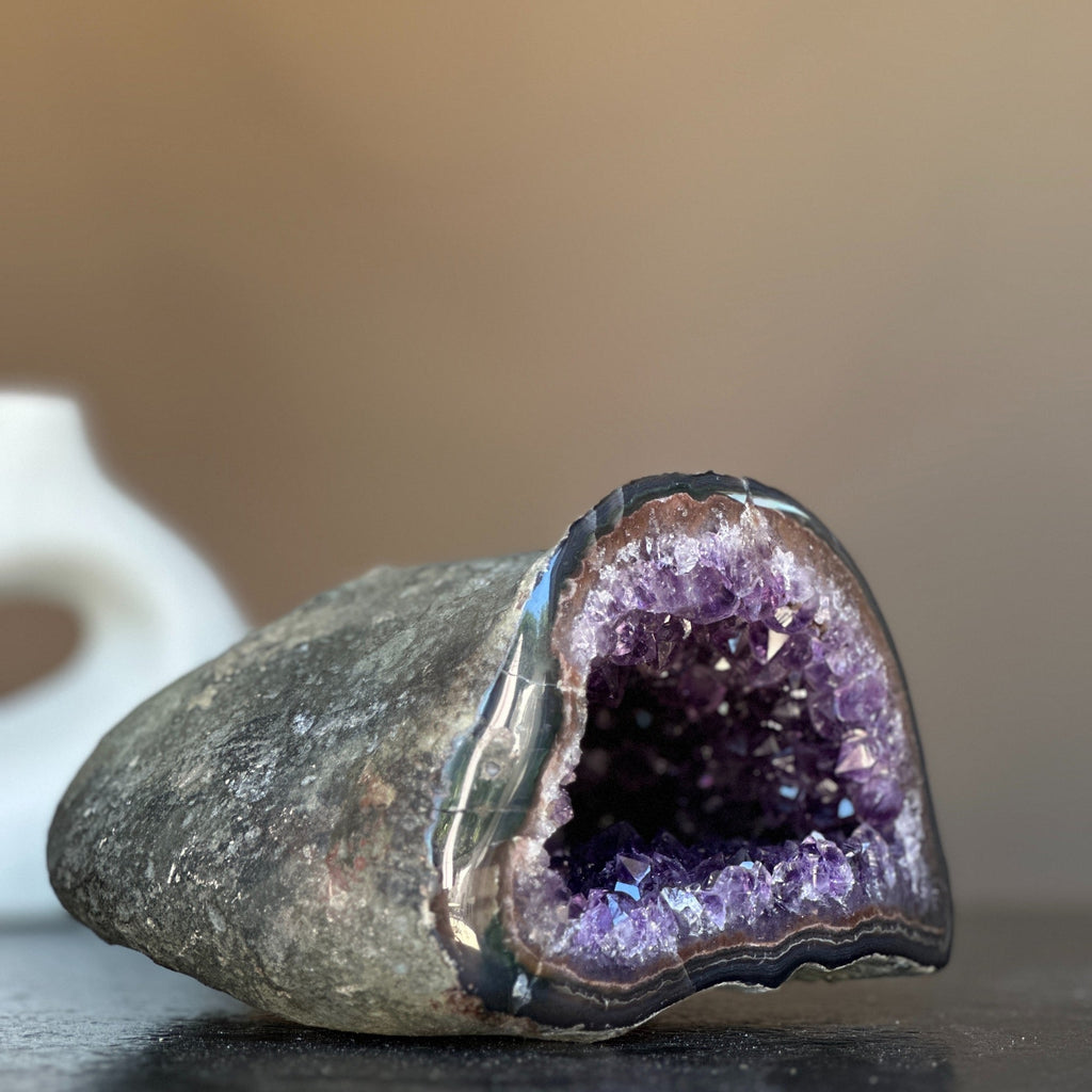 Rare Find Natural Amethyst Geode Centerpiece Bowl