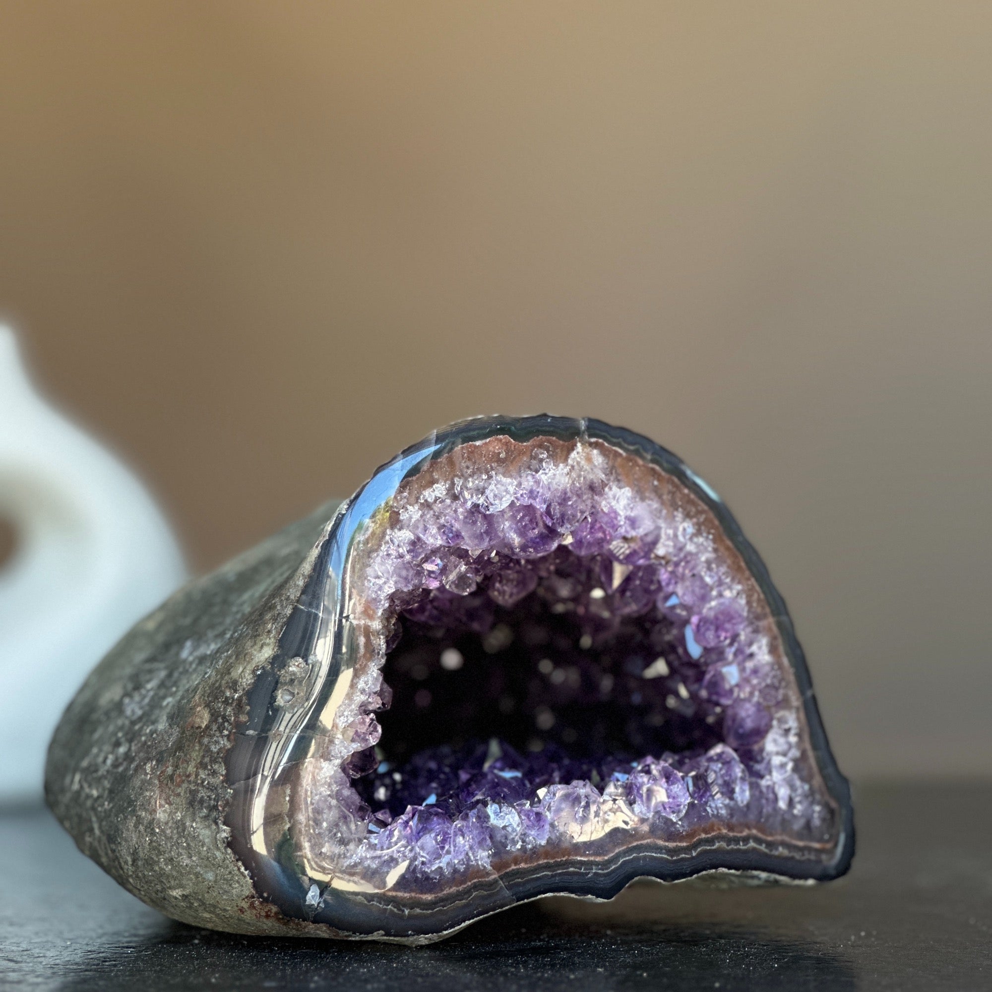Rare Find Natural Amethyst Geode Centerpiece Bowl