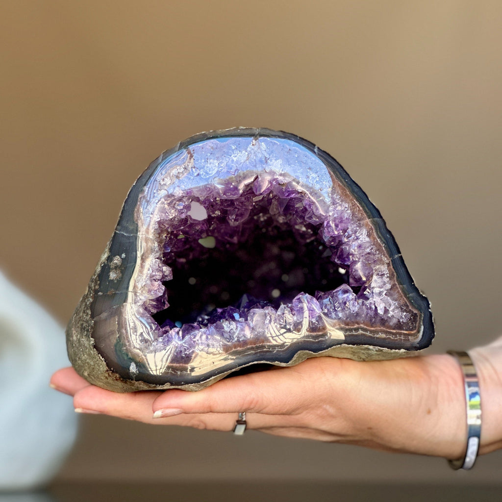Rare Find Natural Amethyst Geode Centerpiece Bowl