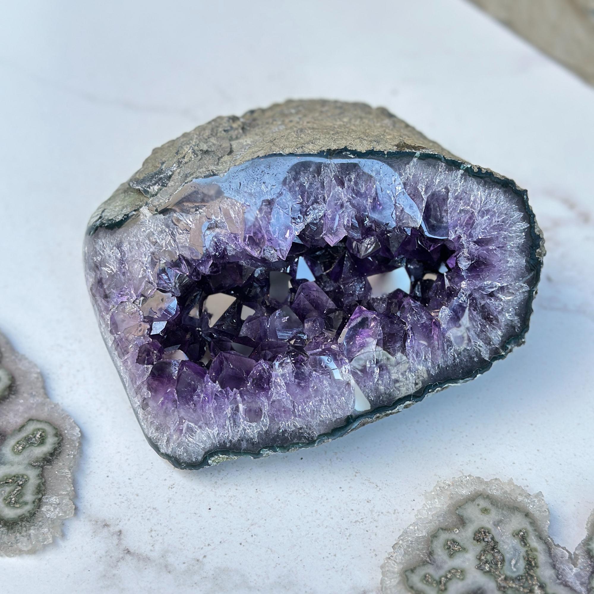 Rare Uruguayan Amethyst Geode With Shiny Crystals | Unique find for collectors