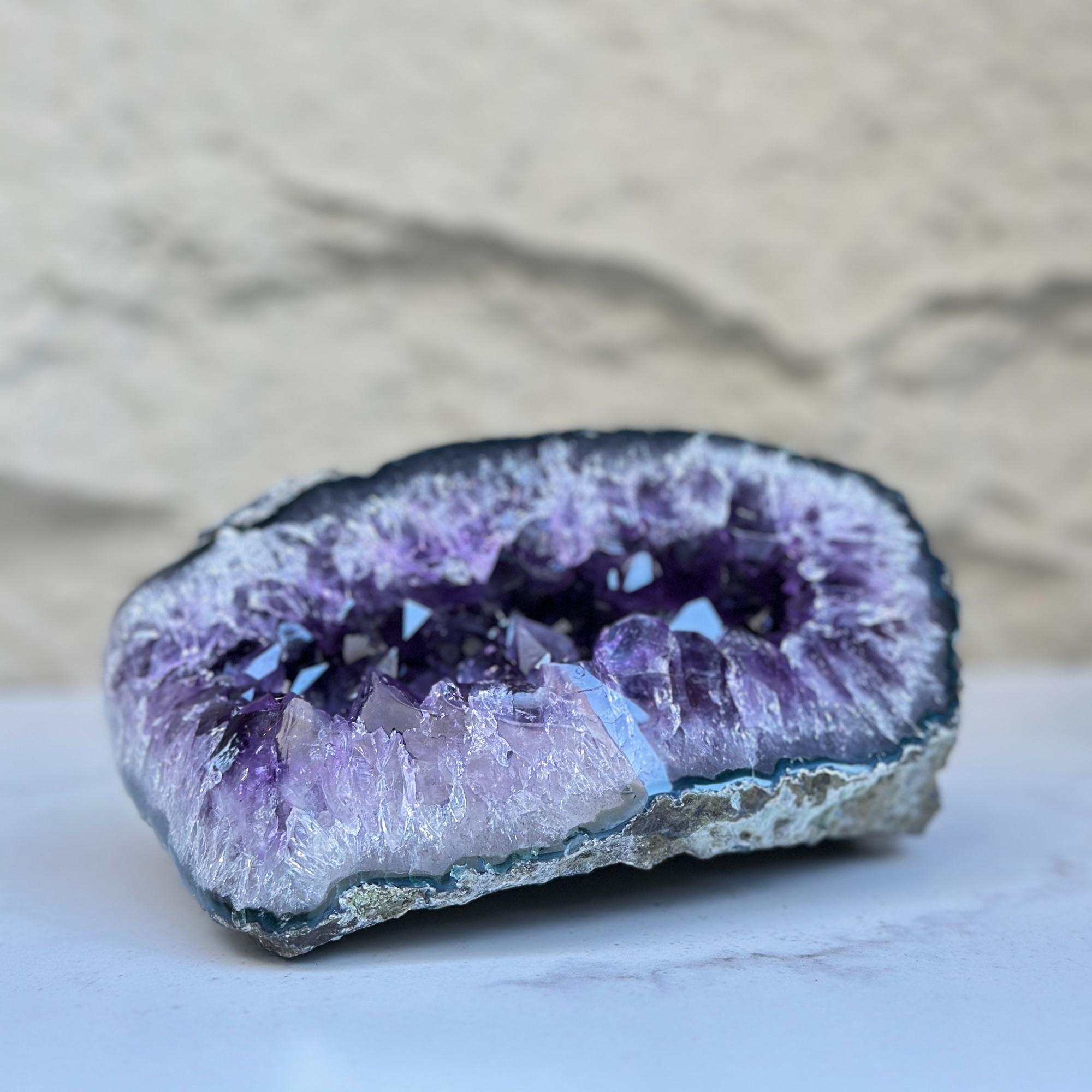 Rare Uruguayan Amethyst Geode With Shiny Crystals | Unique find for collectors