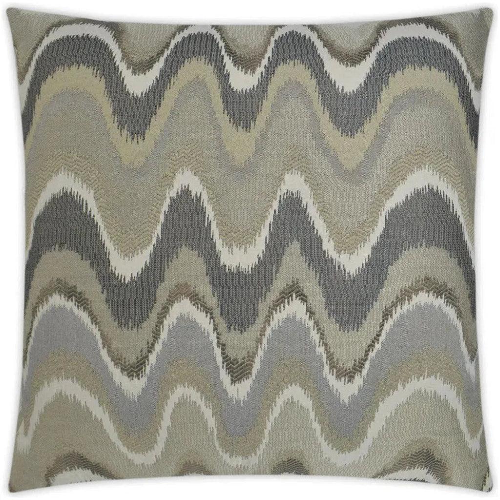 Rave Wave Grey Throw Pillow With Insert