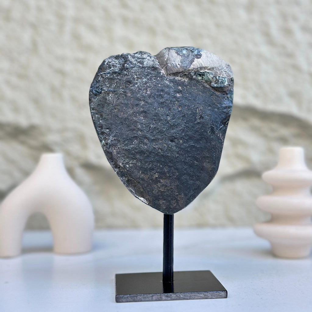 Raw Amethyst Geode on Metal Stand
