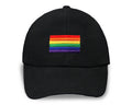Rectangle Rainbow Flag Gay Pride Hats in Black