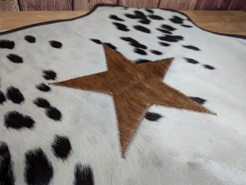 Western Star Genuine Calf Hide Rug – Handcrafted with Bound Edges (Each One Unique)