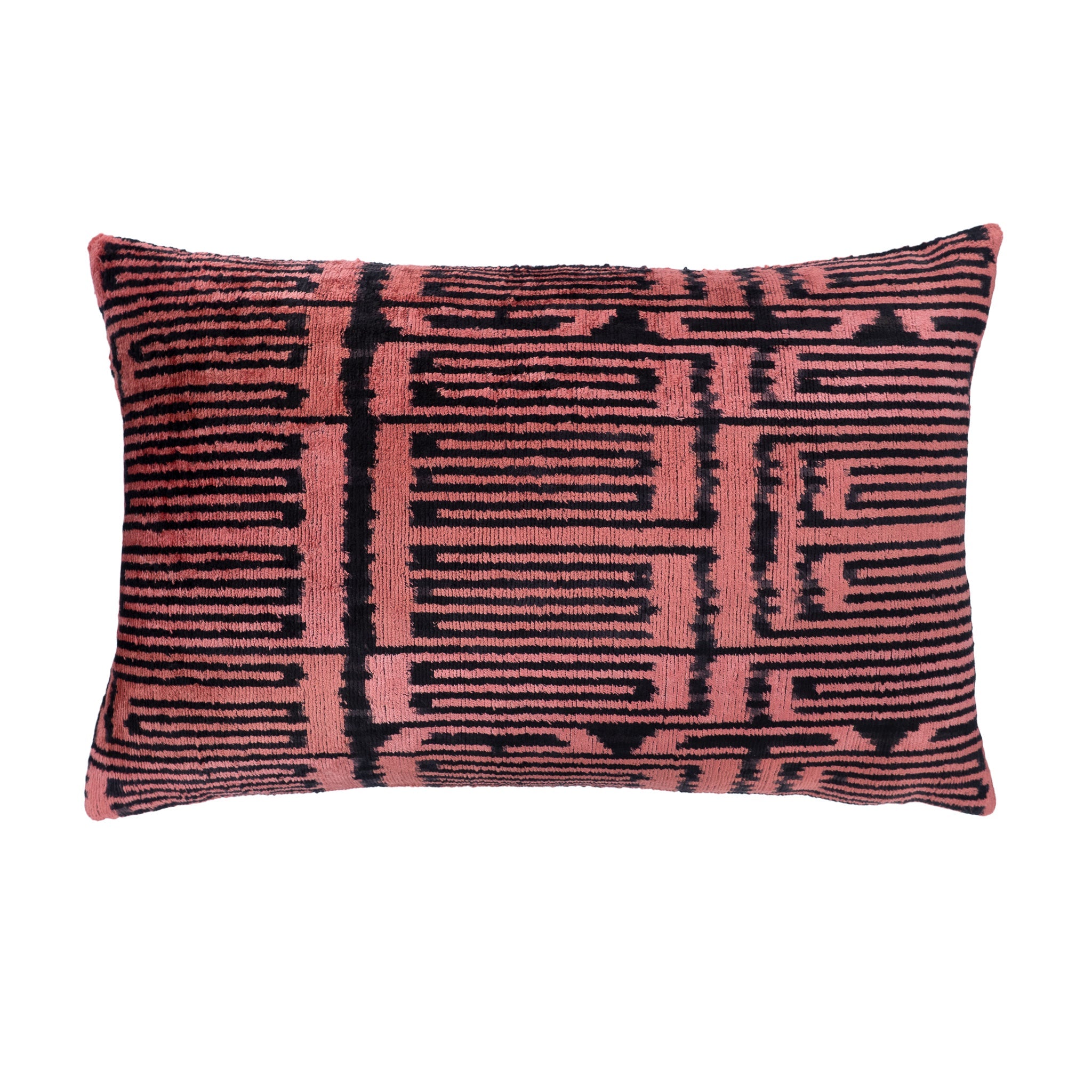 Rosa Silk Velvet Ikat Throw Pillow Cover 16 X 24