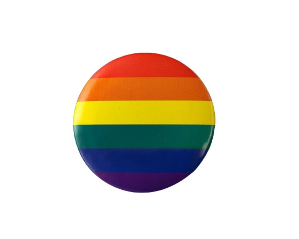 Round Rainbow Striped Pins