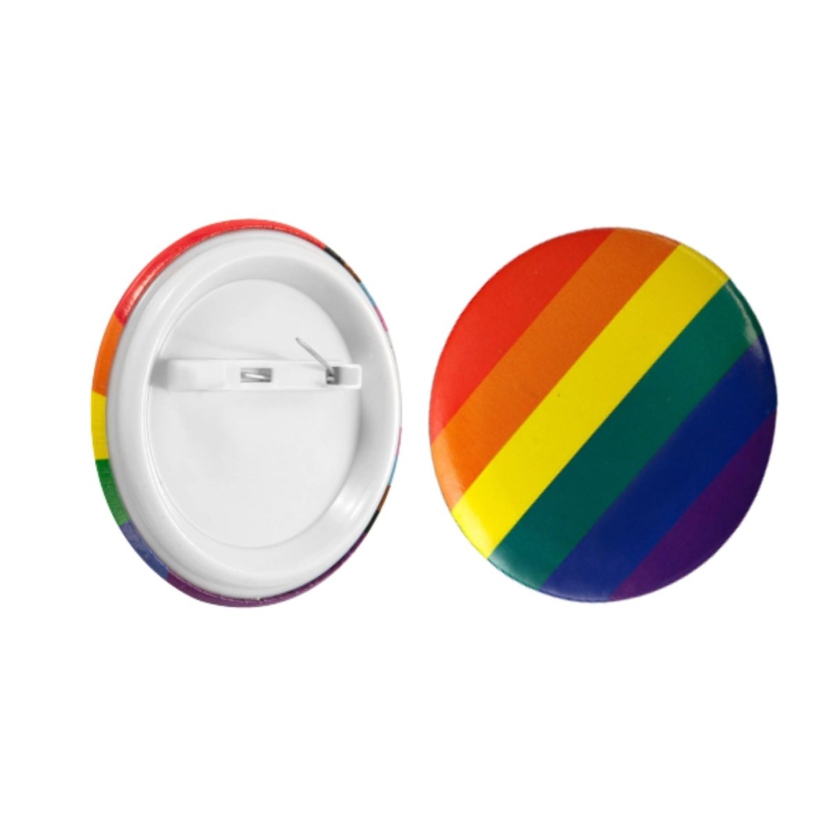 Round Rainbow Striped Pins