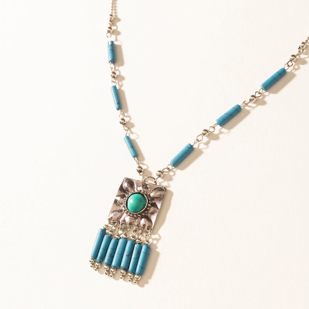 Myra Blue Coyote Necklace in Turquoise Charm
