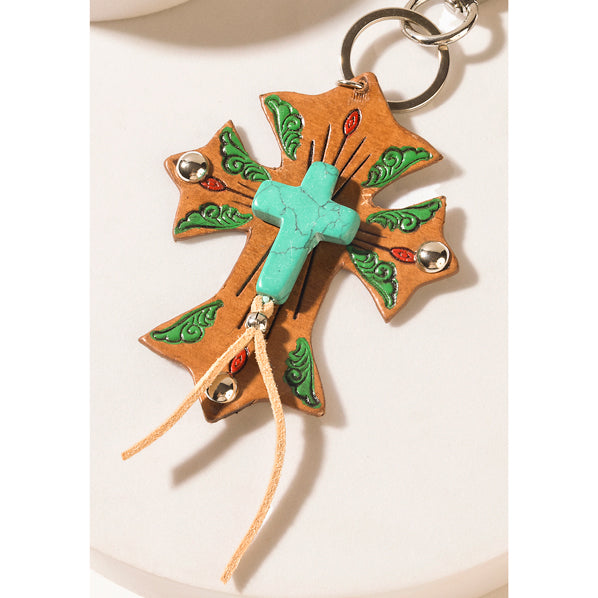 Myra Solana Faith Keychain in Oasis Stone