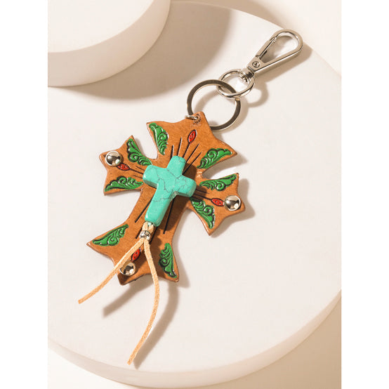 Myra Solana Faith Keychain in Oasis Stone