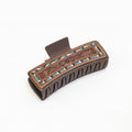 Myra Desertridge Handtooled Hair Clip in Chestnut