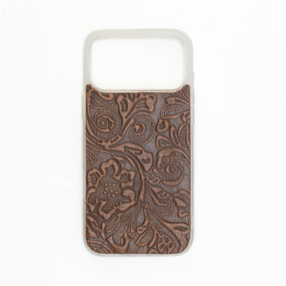 Myra Toolcrest Embossed Leather iPhone 17 Pro Max Mobile Case