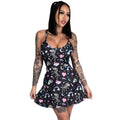Gothic Skeleton Unicorns Skater Dress
